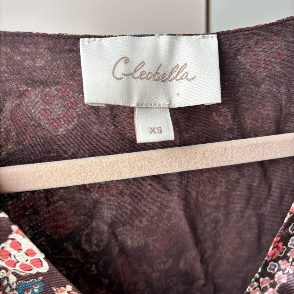 Cleobella Francesca Mini Dress XS Floral Print Boho Mini Long Bell Sleeve - Picture 6 of 6